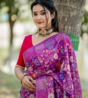 সেমি মসলিন সিল্ক শাড়ী     কোড ১১০১