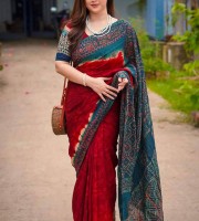 সেমি মসলিন সিল্ক শাড়ী     কোড ১১০২